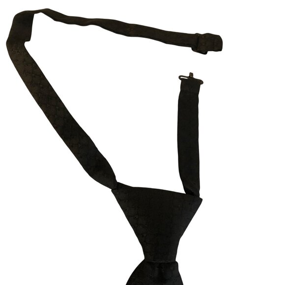 Neil Allyn Black Pre-tied Mens Necktie 19 inch Adjustable Office Work Formal - Picture 3 of 6